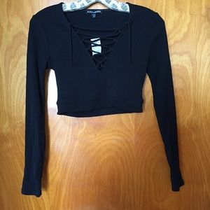 Express lace up crop top